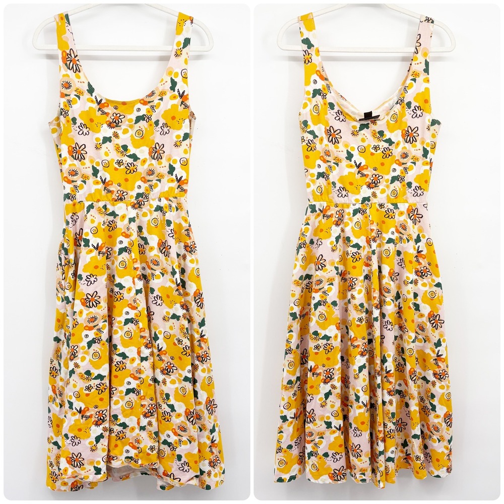 Nooworks Womens Vittoria Floral Vacation Retro Mod Fit Flare Pocket Dress XL
